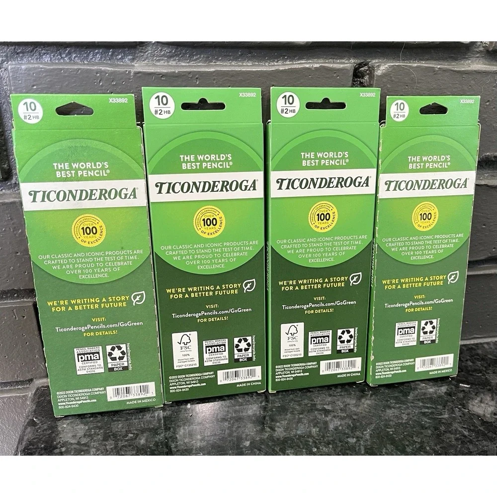 Ticonderoga Dixon #2 Pencils HB Lot 4 Boxes 40 Total Yellow Pencils X33892 NIP